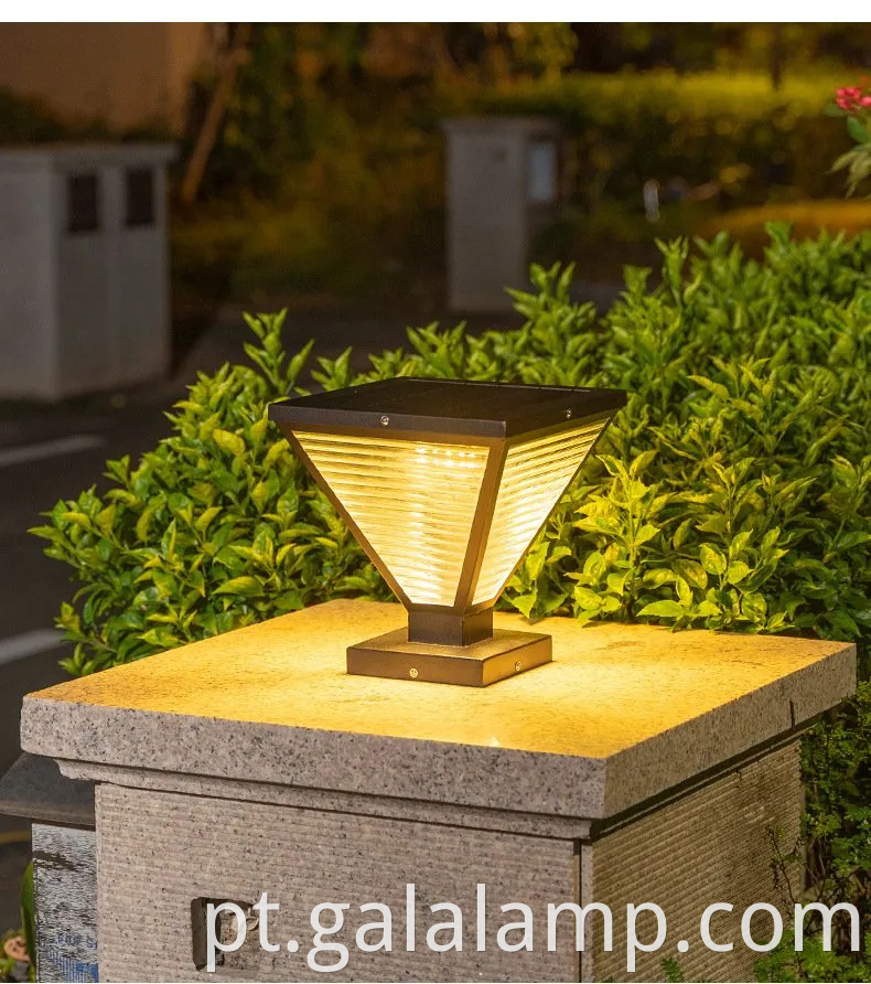 Luzes solares ao ar livre modernas para pátios e passarelas